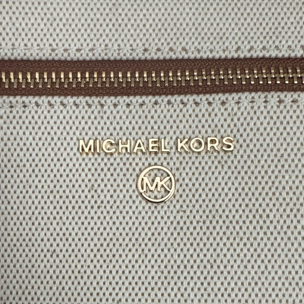 Michael Kors Jane Large Cotton Canvas Clutch Crossbody Bag EUC - Picture 3 of 11